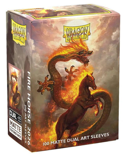 Dragon Shield Fire Horse Lunar New Year 2026 Matte Dual Art Sleeves (100-Pack) - Dragon Shield Card Sleeves