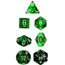 Marble: Mini-Polyhedral Green/dark green 7-Die Set