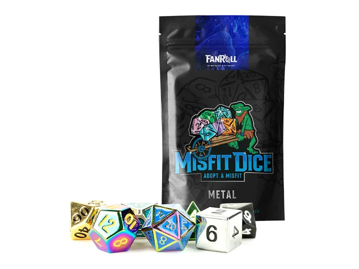 Mystery Misfit Metal Polyhedral Dice Set (7)
